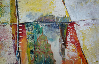 Abstract oil painting Church landscape Kryukov Vasily Ivanovich