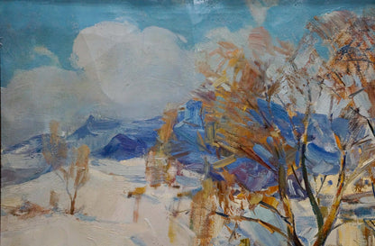 Oil painting Snow in the city Strelov Arkady Efimovich