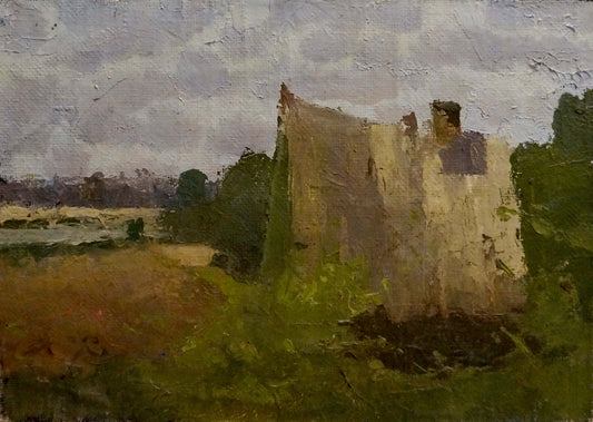 Oil painting Camp in the forest