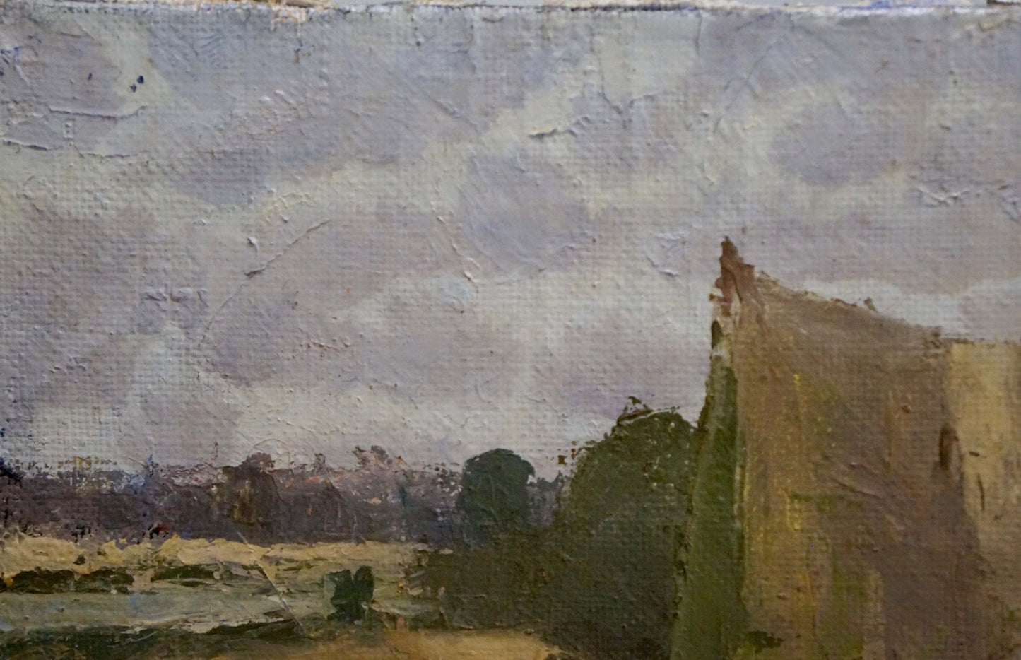 Oil painting Camp in the forest