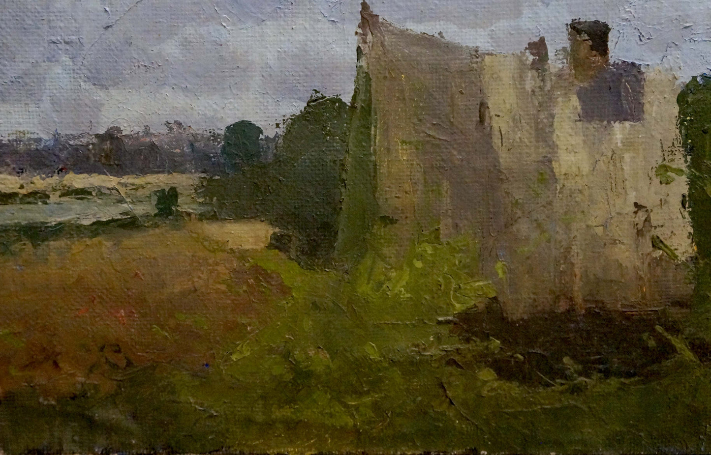 Oil painting Camp in the forest