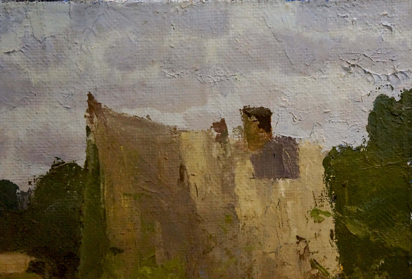 Oil painting Camp in the forest