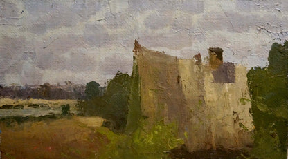 Oil painting Camp in the forest