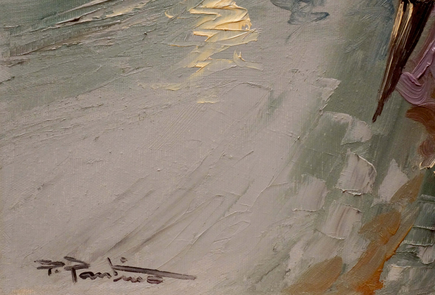 Oil painting Rainy weather Pietro Pantino