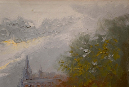 Oil painting Rainy weather Pietro Pantino