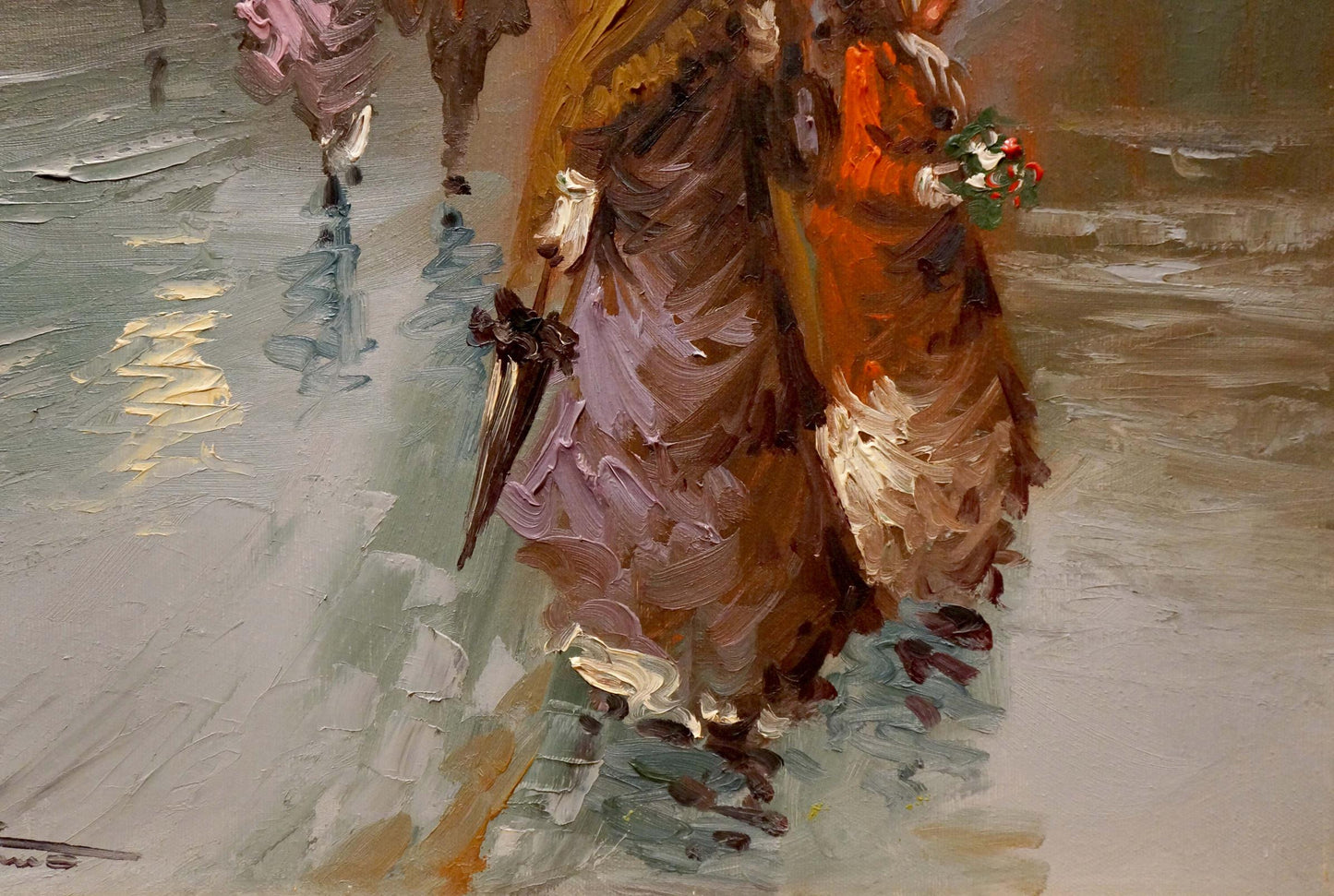 Oil painting Rainy weather Pietro Pantino