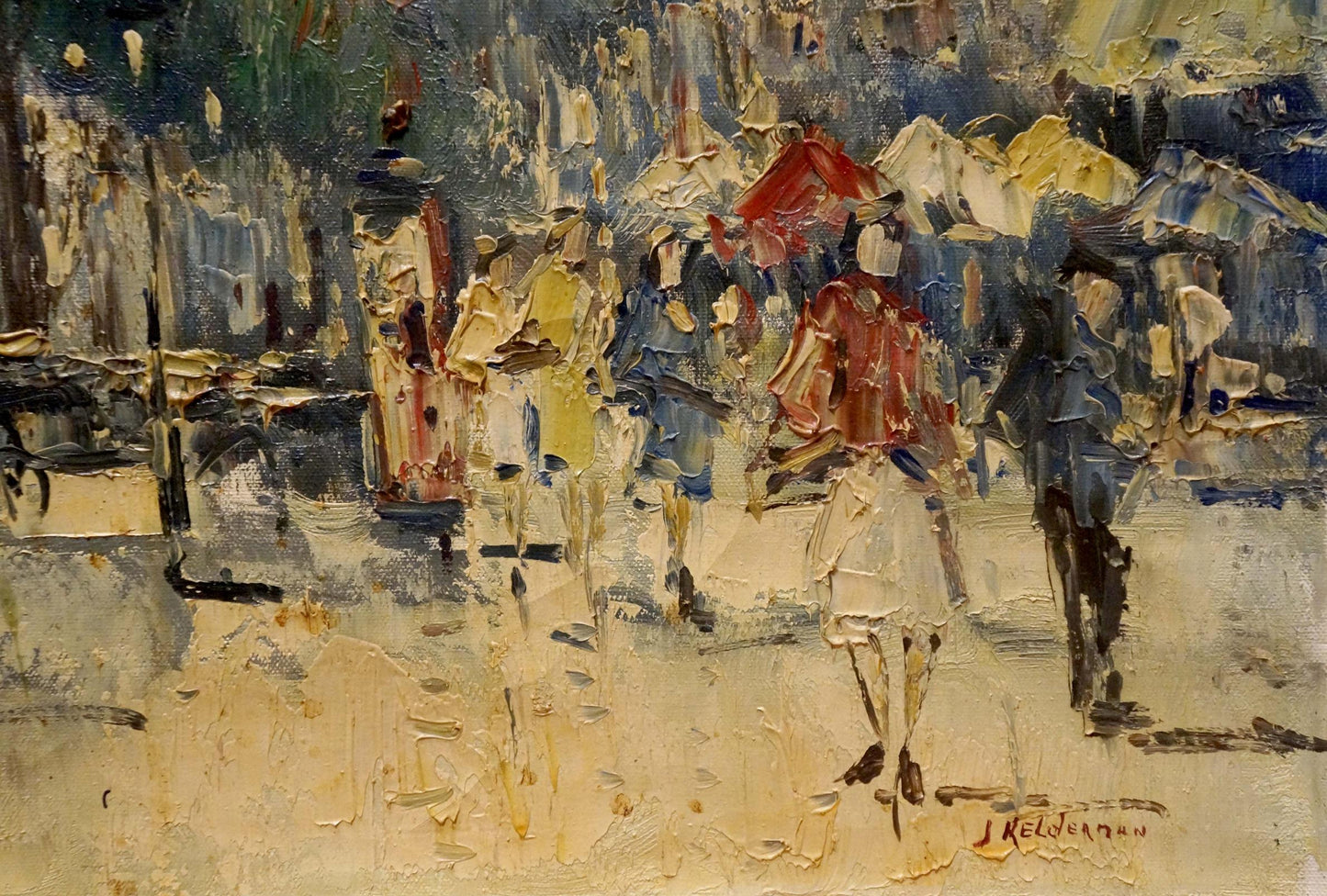 Oil painting On the streets of the city Jan Kelderman