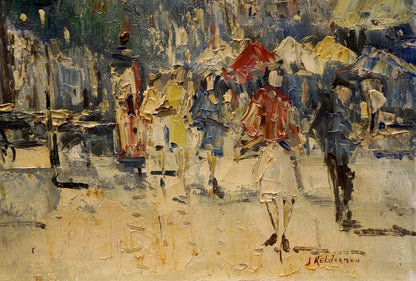Oil painting On the streets of the city Jan Kelderman