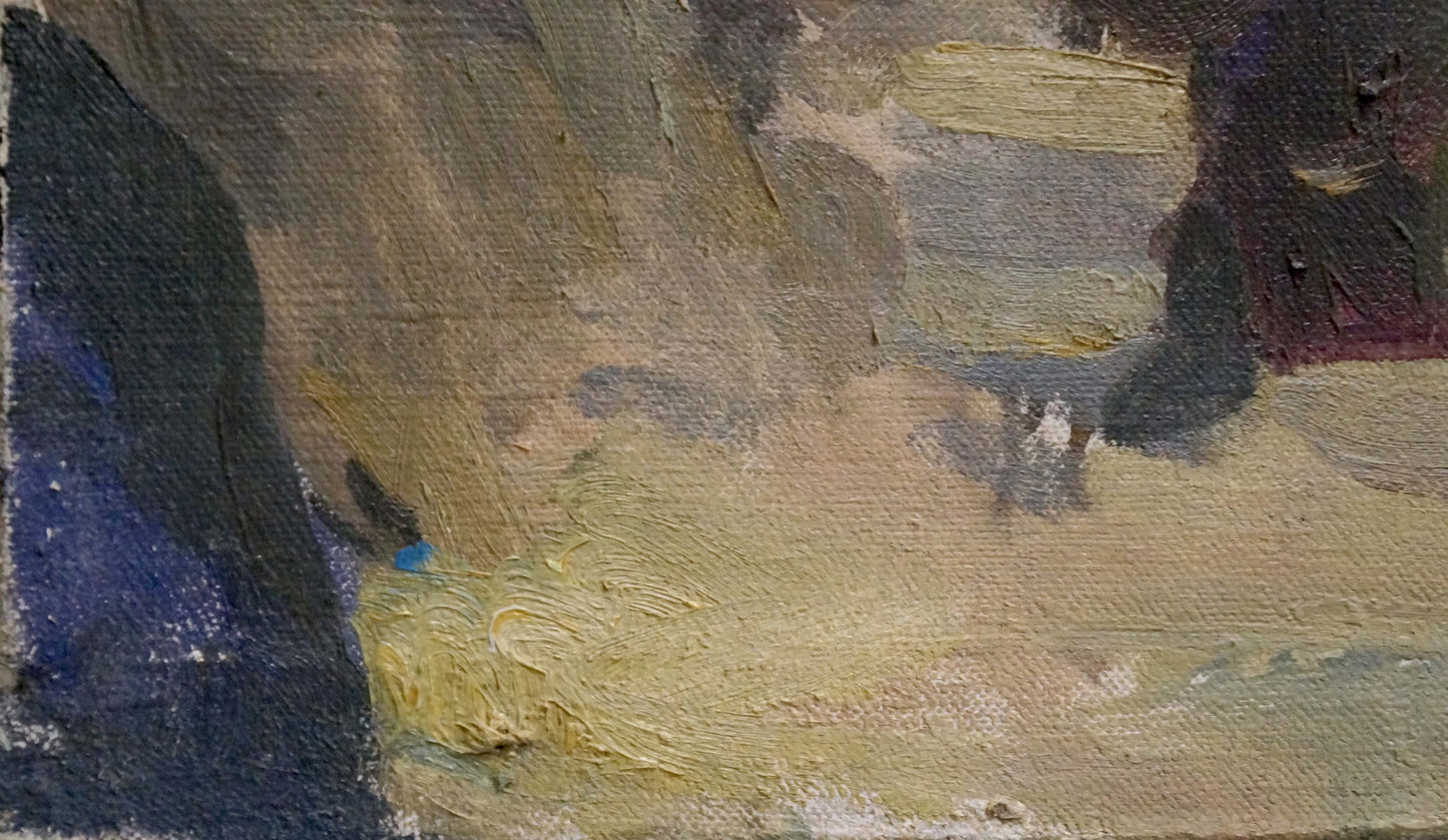 Oil painting Night city