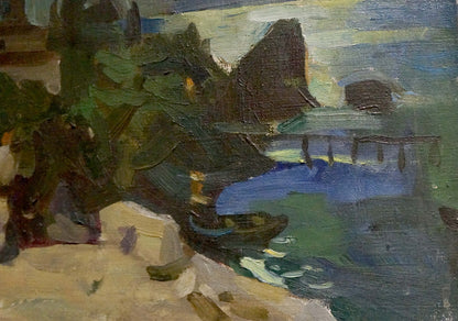 Oil painting Night city