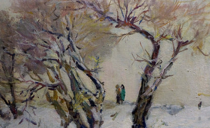 Oil painting On the lake Nikolai Petrovich Petrov