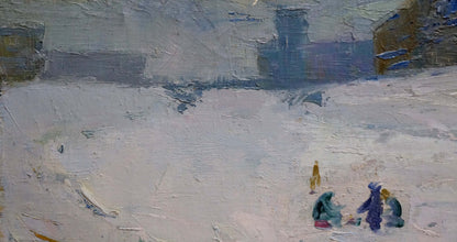 Oil painting Children walk Nikolai Petrovich Petrov