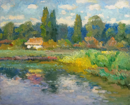 Oil painting Near the river Alexander Mynka