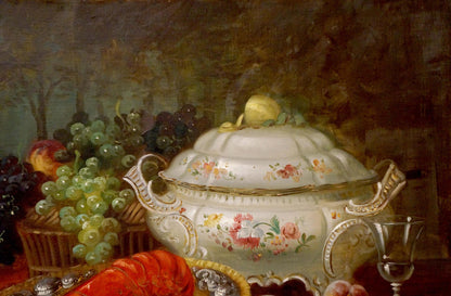 Oil painting Shrimp on the table Eduard Huber-Andorf
