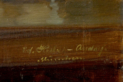 Oil painting Shrimp on the table Eduard Huber-Andorf