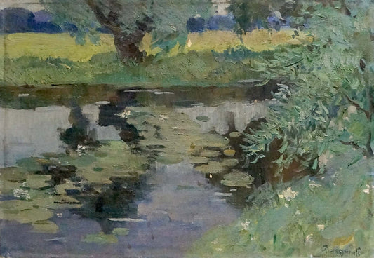 Oil painting Enclosed pier Atlantov Vladimir Nikolaevich