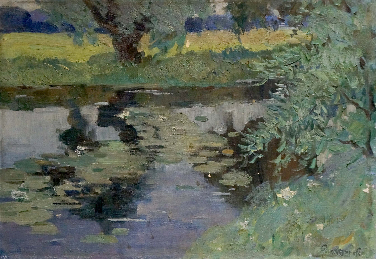 Oil painting Enclosed pier Atlantov Vladimir Nikolaevich