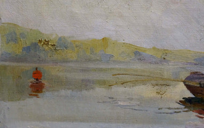 Oil painting Fishing Atlantov Vladimir Nikolaevich