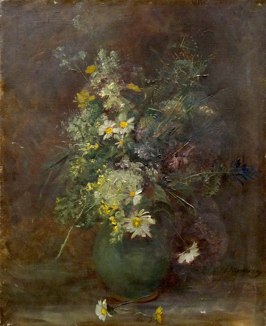 Oil painting Bouquet of daisies
