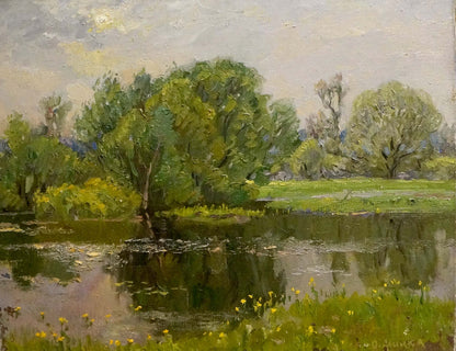 Oil painting By the river Alexander Mynka