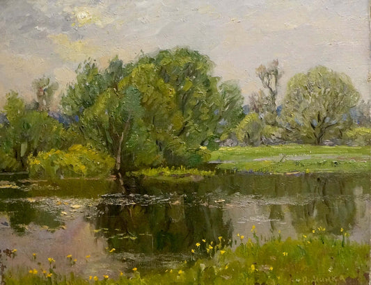 Oil painting By the river Alexander Mynka