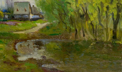 Oil painting Road to the village Mynka Alexander Fedorovich