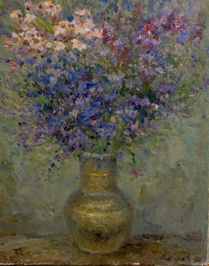 Oil painting Still life with wildflowers Alexander Mynka