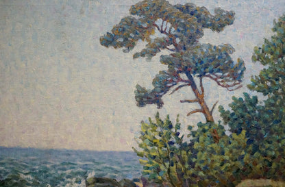 Off the Coast portrayed in an oil painting by Petro Yevlampiyovych Sabadysh