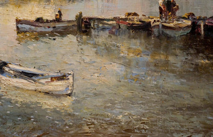 Oil painting Arrival in the city Hochstein A.