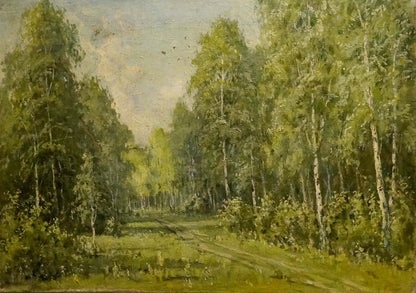 Oil painting Forest landscape Mikhail Valentinovich Arkhangelsky