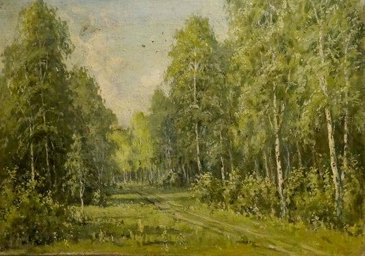 Oil painting Forest landscape Mikhail Valentinovich Arkhangelsky