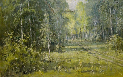 Oil painting Forest landscape Mikhail Valentinovich Arkhangelsky