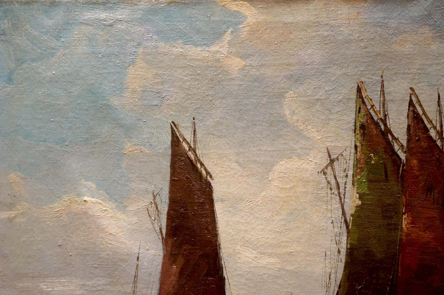 Oil painting Fleet of ships Woseker A.