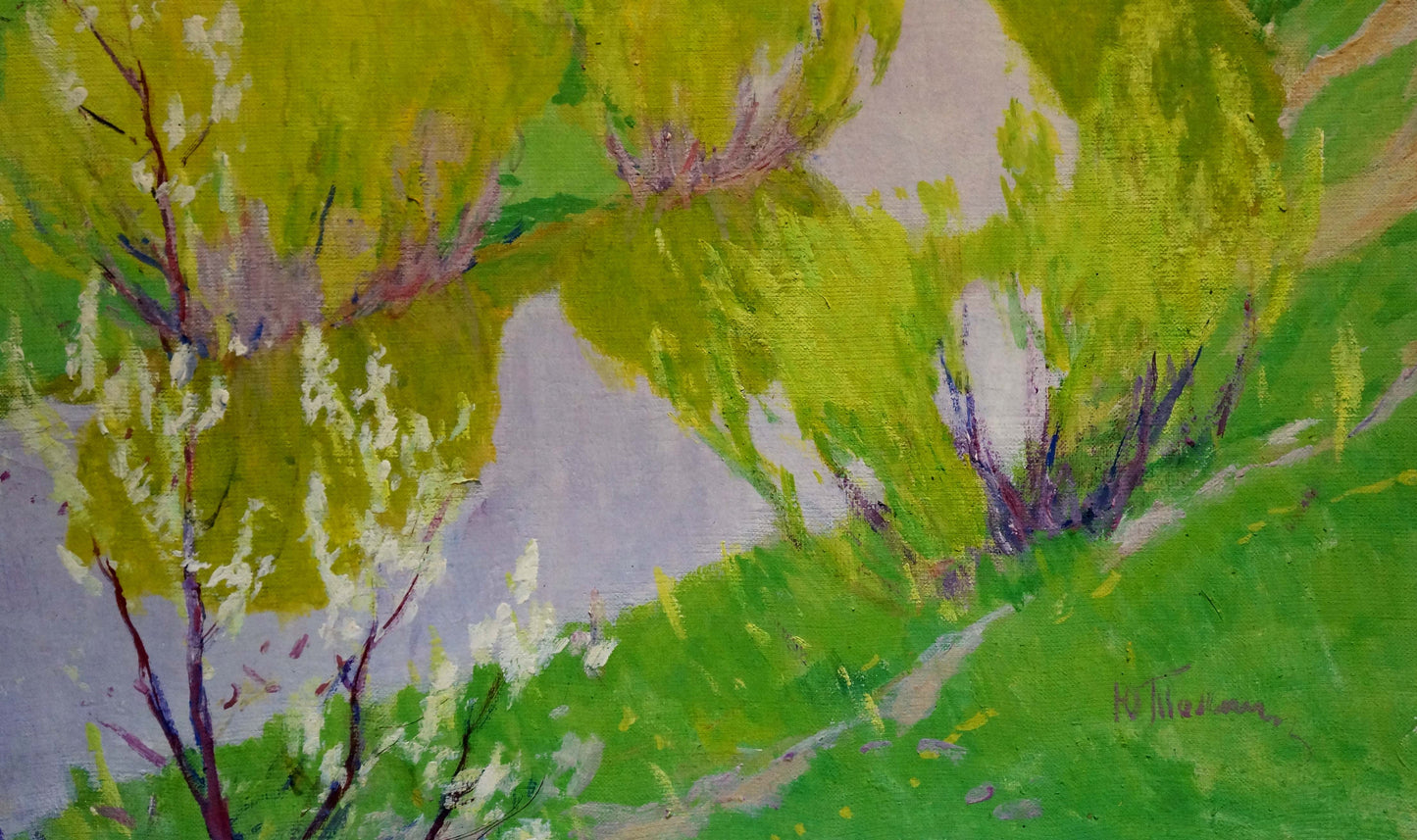 Oil painting River flows Tolpekin Yu.