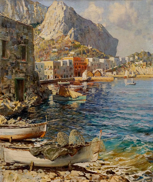 Oil painting Ischia maybe Felice Giordano