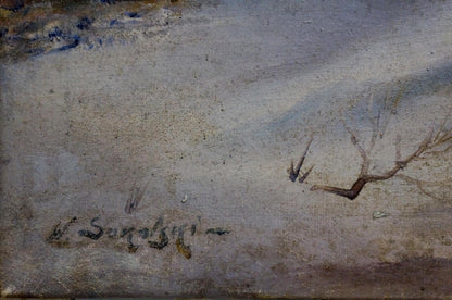 Oil painting Winter fairy tale