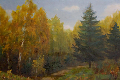 Oil painting Dense forest Konstantin Pavlovich Golovkin