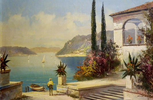 Oil painting At the resort