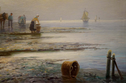 Oil painting Coastal Market Weyh T.