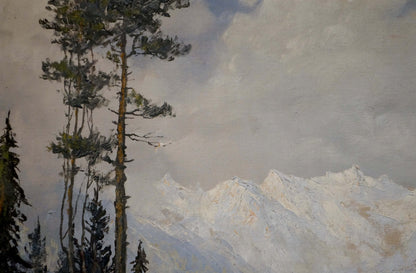 Oil painting Mountain landscape Ad. Wegener
