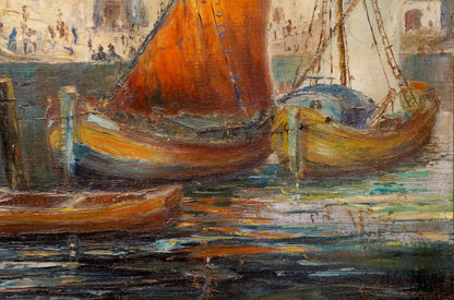 Oil painting In Port Richard Thorn