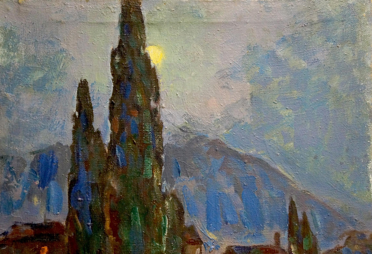 Oil painting Night city Bakaev Sergey Ivanovich