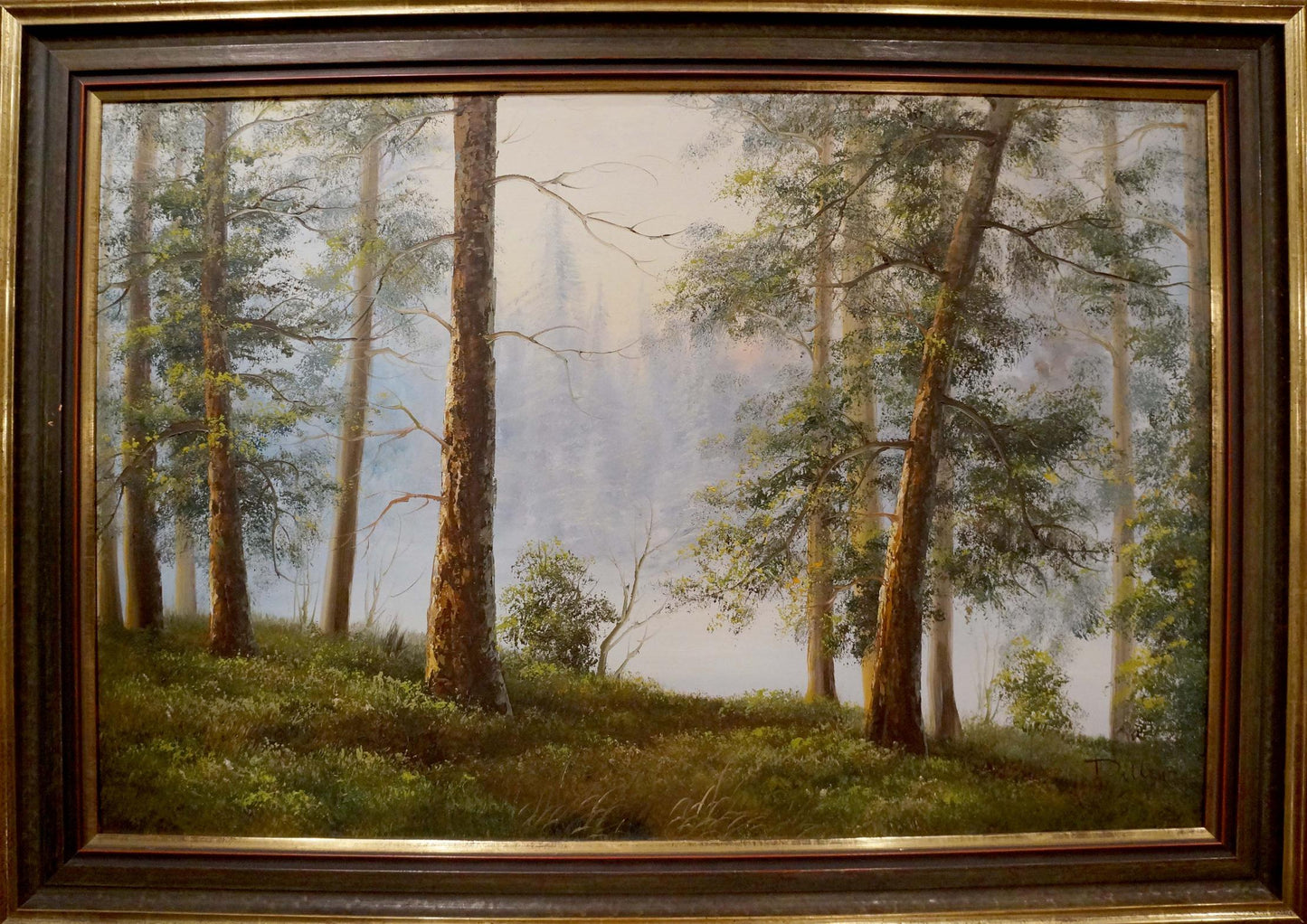 Oil painting There is fog in the forest Dillon