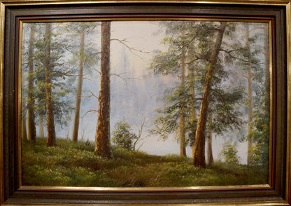 Oil painting There is fog in the forest Dillon