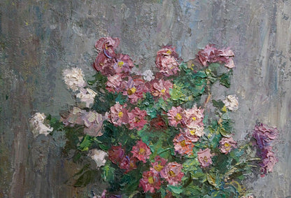 Oil painting Still life with a bouquet of daisies Unknown artist