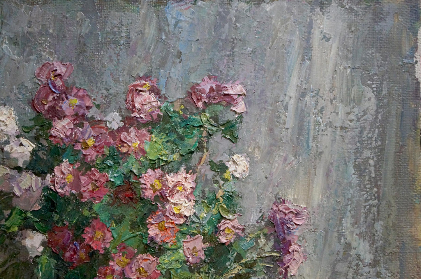 Oil painting Still life with a bouquet of daisies Unknown artist