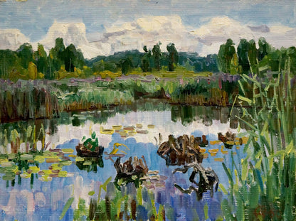 Natural Scenery oil painting, capturing serene landscape beauty.
