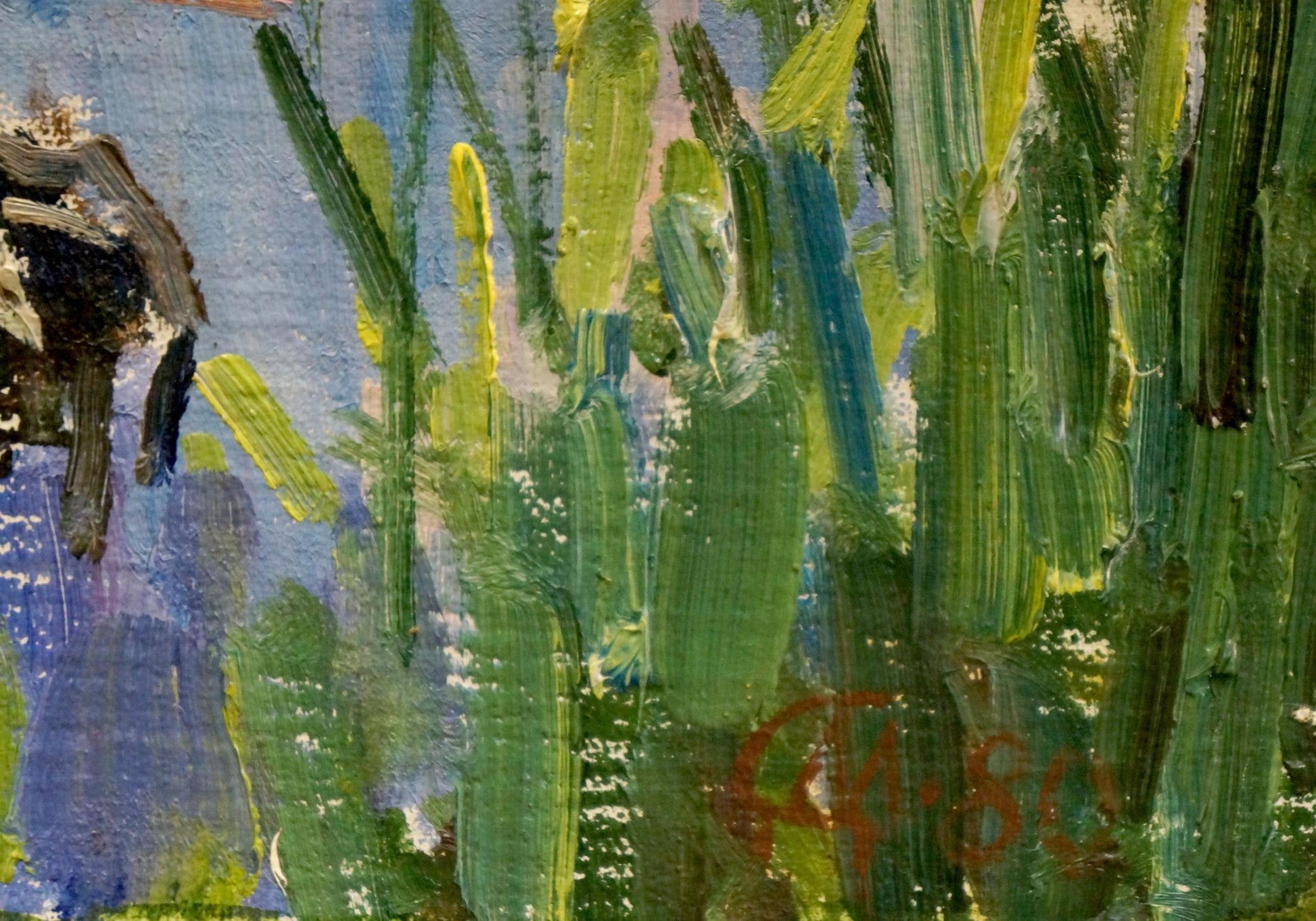 Oil painting portraying breathtaking natural scenery and vibrant colors.