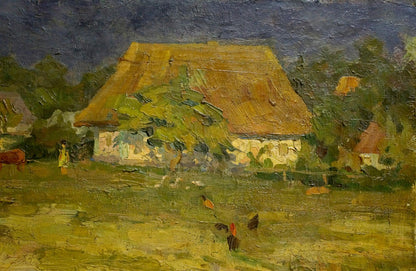 Oil painting Village Mynka Alexander Fedorovich