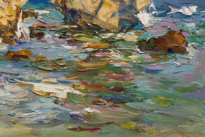 Oil painting Rocky coast Zaborovsky Leonid Alexandrovich